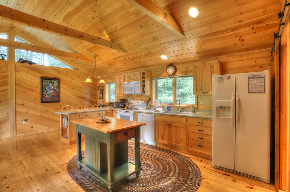 Fully applianced kitchen with island