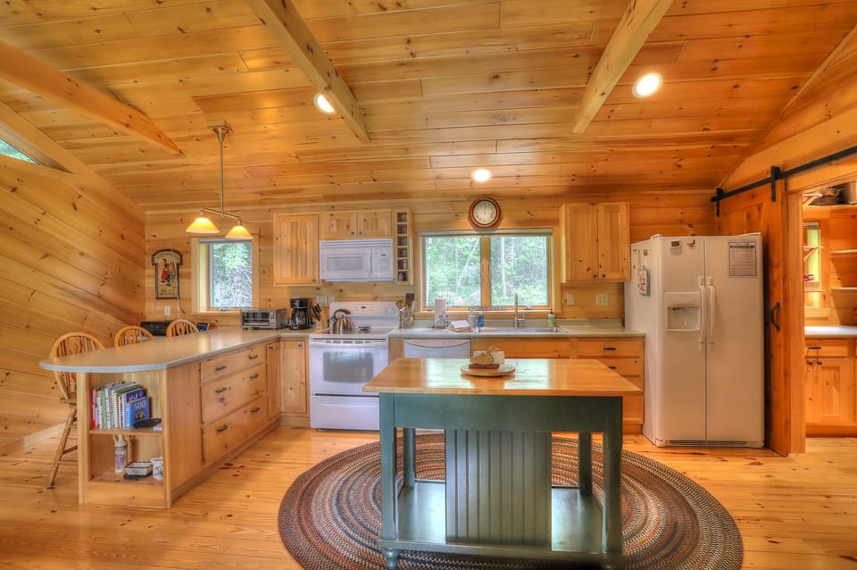 Fully applianced kitchen with island