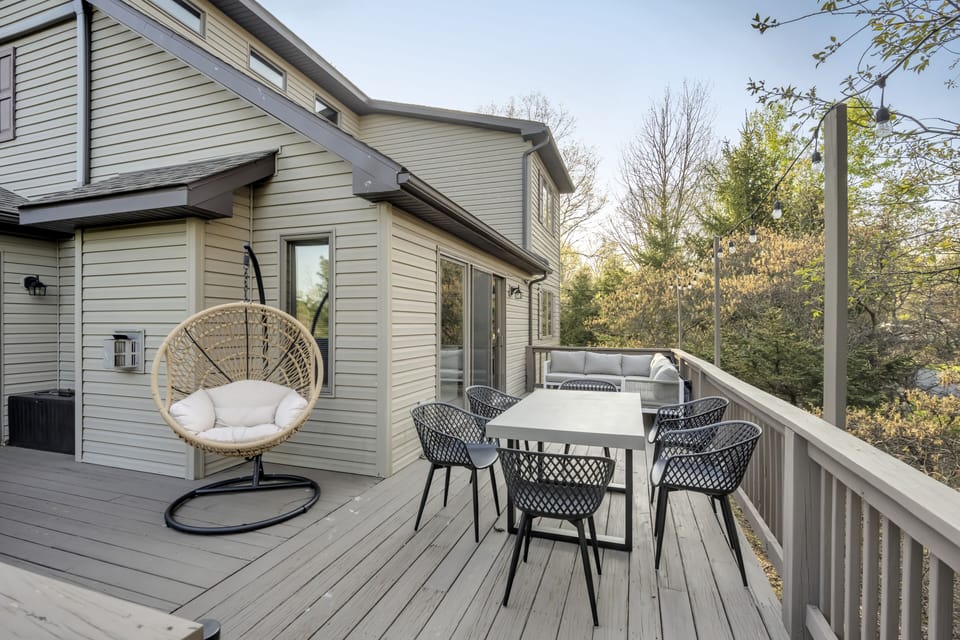 Outdoor with comfortable seating and grill