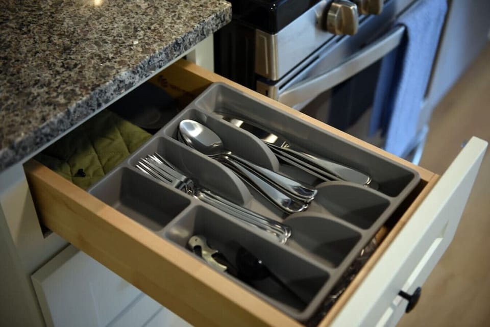 Organized cutlery drawer for easy access to your utensils.