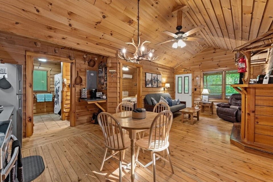 View from front door into kitchen and living room
