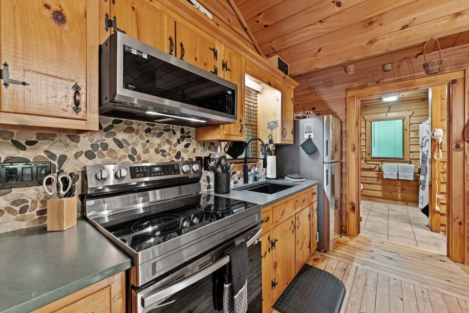 Kitchen with new stainless appliances