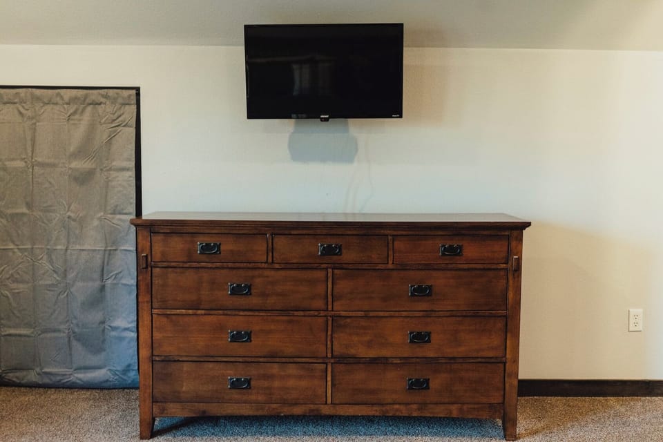 Master bedroom dresser and smart TV
