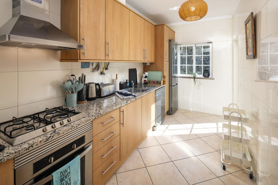 Fully stocked kitchen for all your cooking needs.