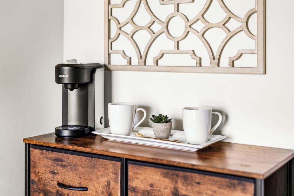Start your day right with the convenience of a coffee bar in the master!