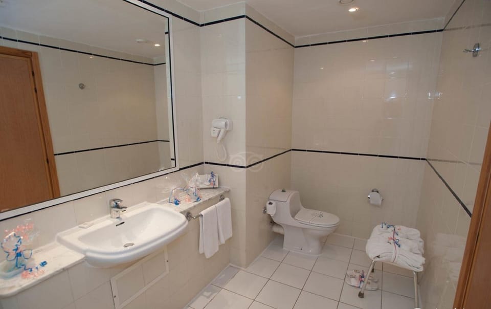 Bathtub, free toiletries, hair dryer, bathrobes