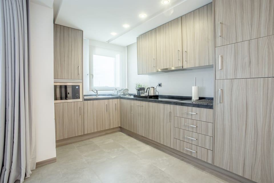 Deluxe Apartment | Private kitchen | Full-size fridge, microwave, dishwasher, espresso maker