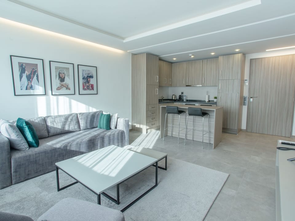 Junior Apartment | Living area | 55-inch Smart TV with cable channels, TV, Netflix
