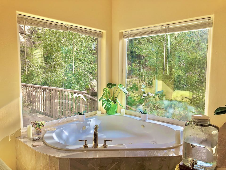 Yes, this jacuzzi bath is in the bedroom. :) Wonderful views. 