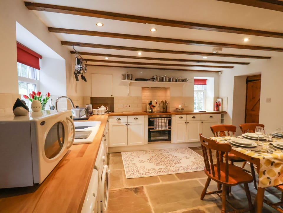 Fridge, dishwasher, electric kettle, toaster
