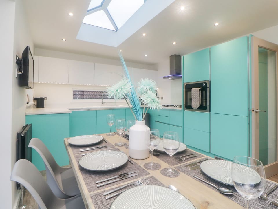 Fridge, dishwasher, electric kettle, toaster