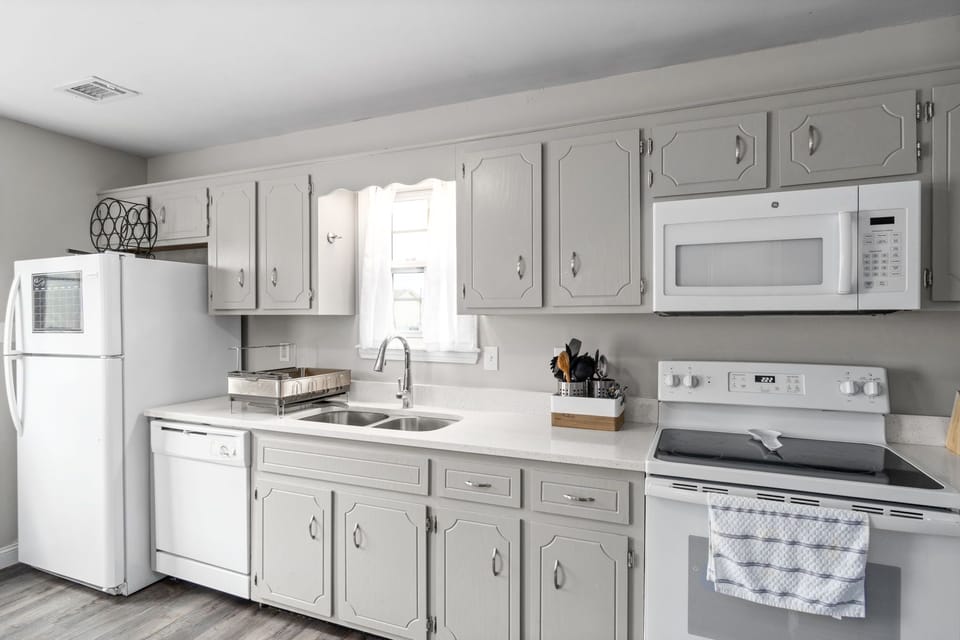 Leave your worries and check into paradise. Fully functional and equipped kitchen offering everything you need in your home away from home.