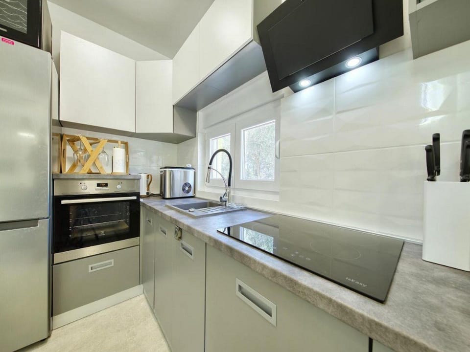 Villa (Three Bedroom Villa with Swimming Poo) | Private kitchen | Fridge, dining tables