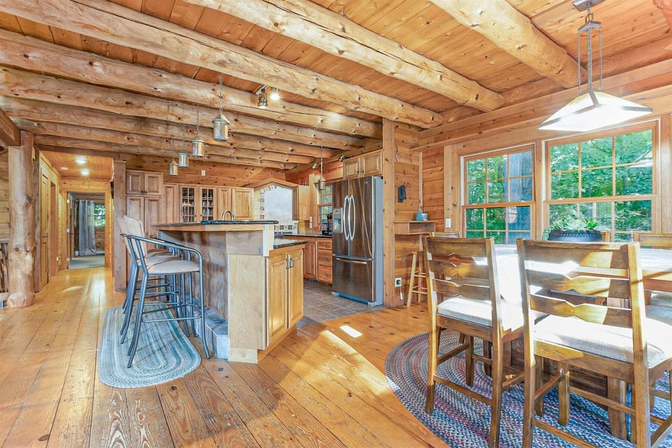 Open kitchen, dining room, and living room great for spending time together