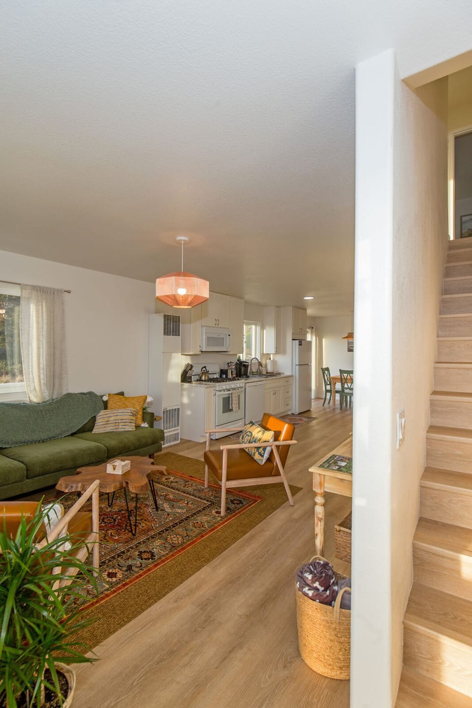 Walk into an open downstairs area of Unit 2