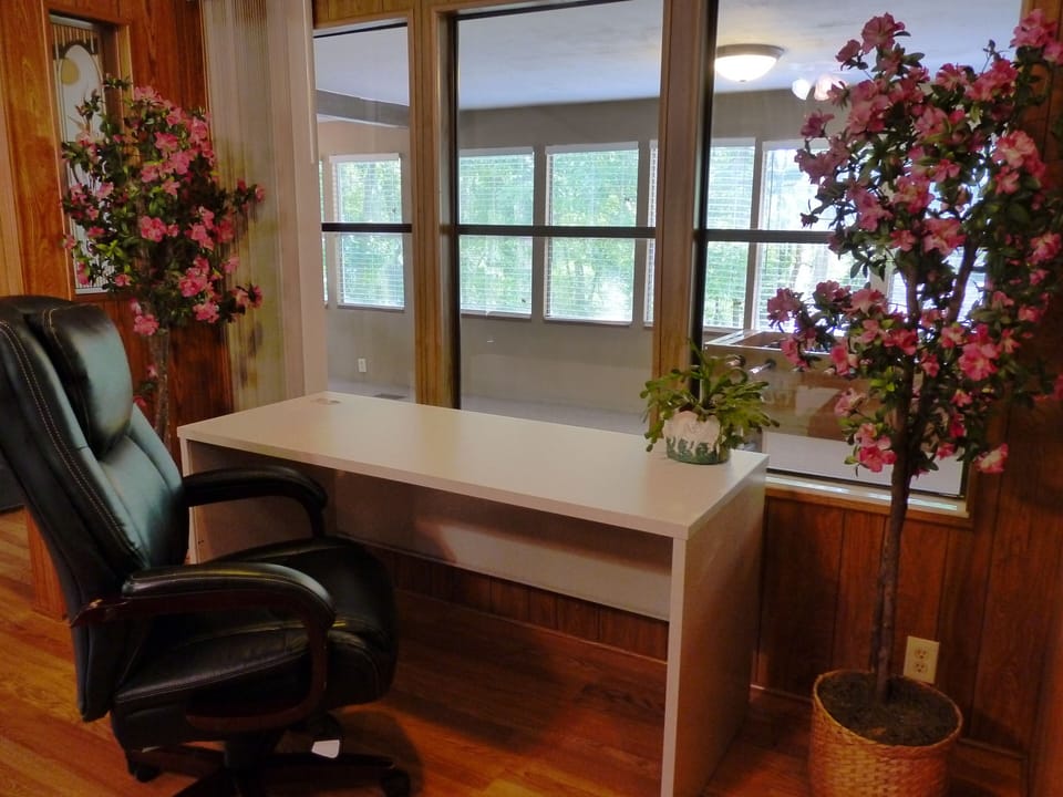 Office area overlooking the river