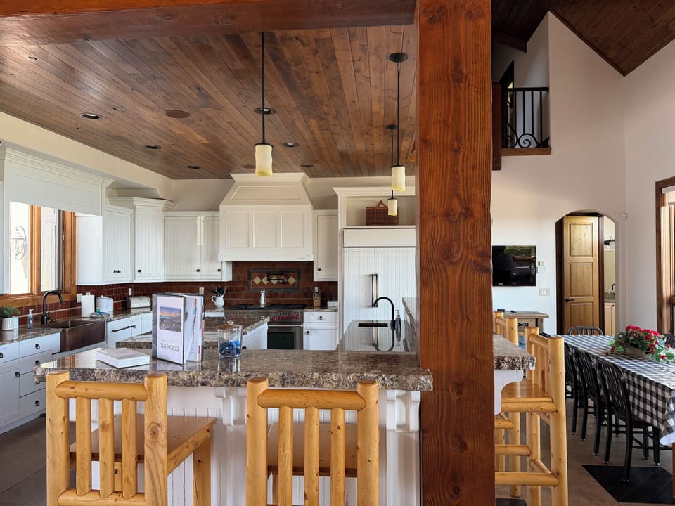 Eating in. Perfect in this well stocked chef's kitchen.