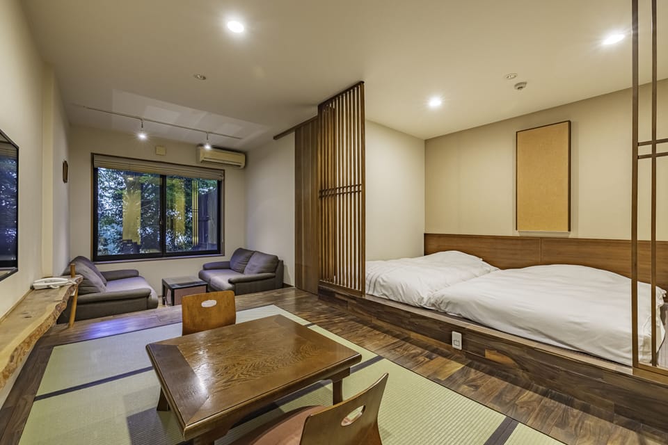 Japanese Western Style Room with Living Room and Private Open-Air Bath, Non Smoking (Annex Building) | In-room safe, free WiFi, bed sheets