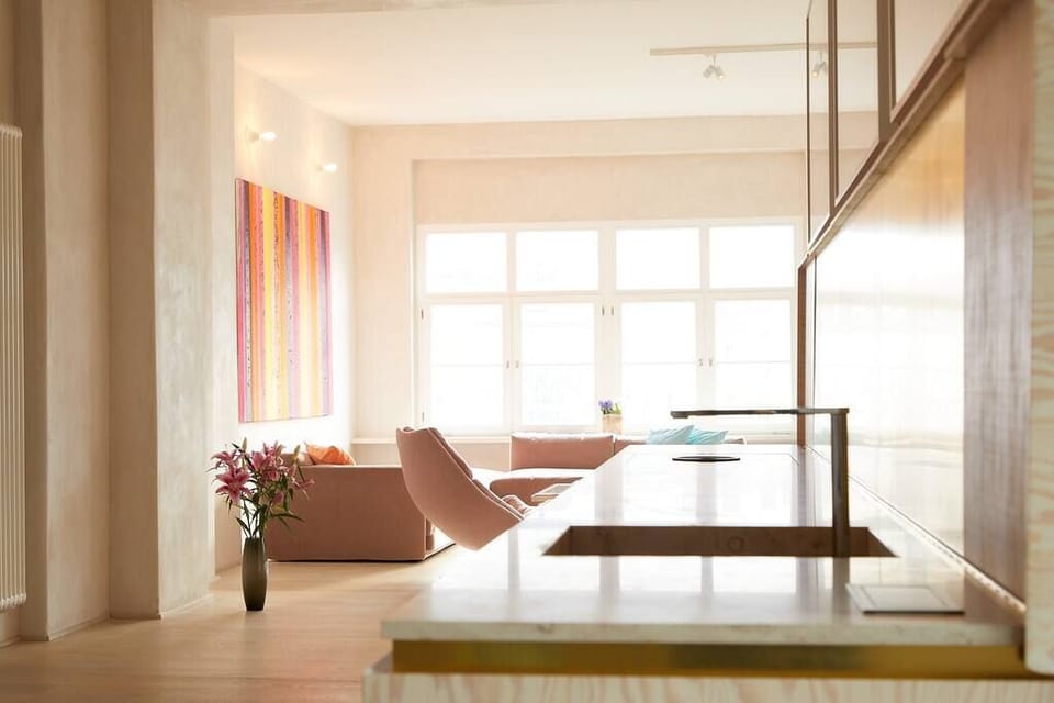 Kitchen with view in the living area