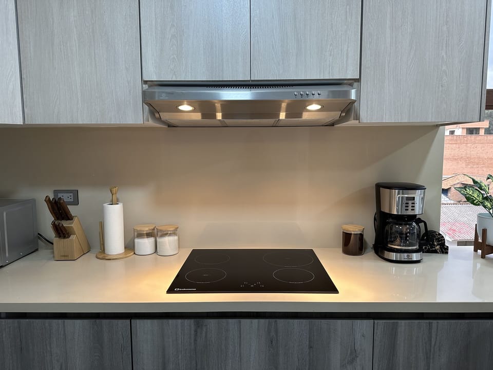 Induction kitchen.