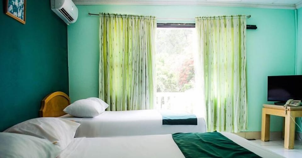Basic Double Room, 2 Double Beds, Non Smoking, Hill View | Down comforters, desk, blackout drapes, iron/ironing board (on request)