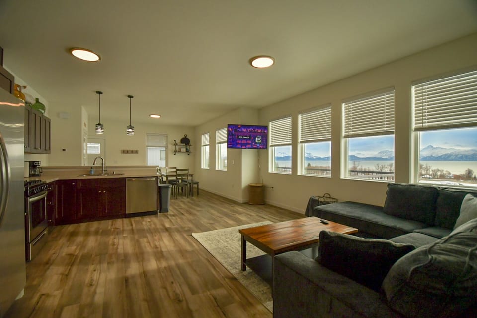 Wrap-around TV mount so you can view it from room in the house!