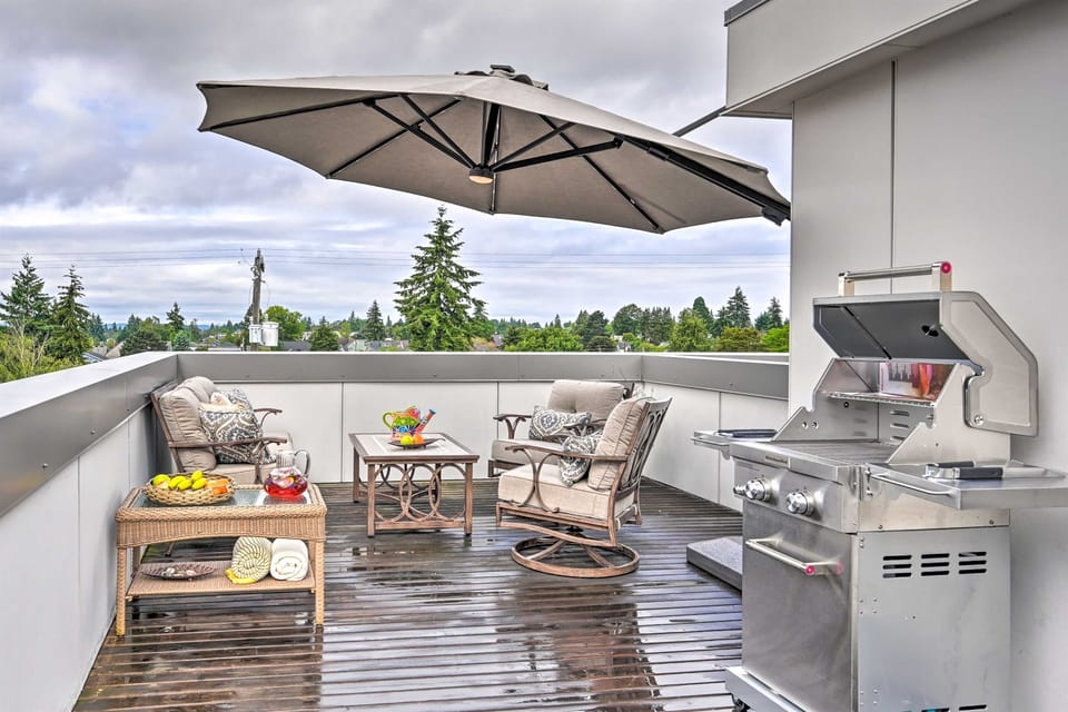 fire up the grill while enjoying the views of the Olympic mountains