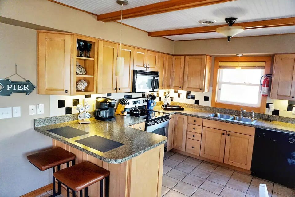 Our kitchen peninsula - the perfect work from home spot (if you must!)