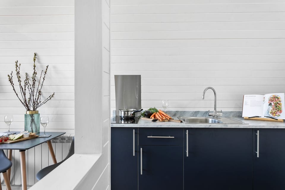 Kitchen work surface and sink -Bramley Glamping Pod