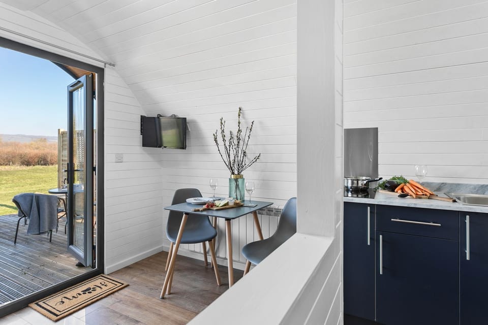 Private bathroom and heated towel rail -Bramley Glamping Pod