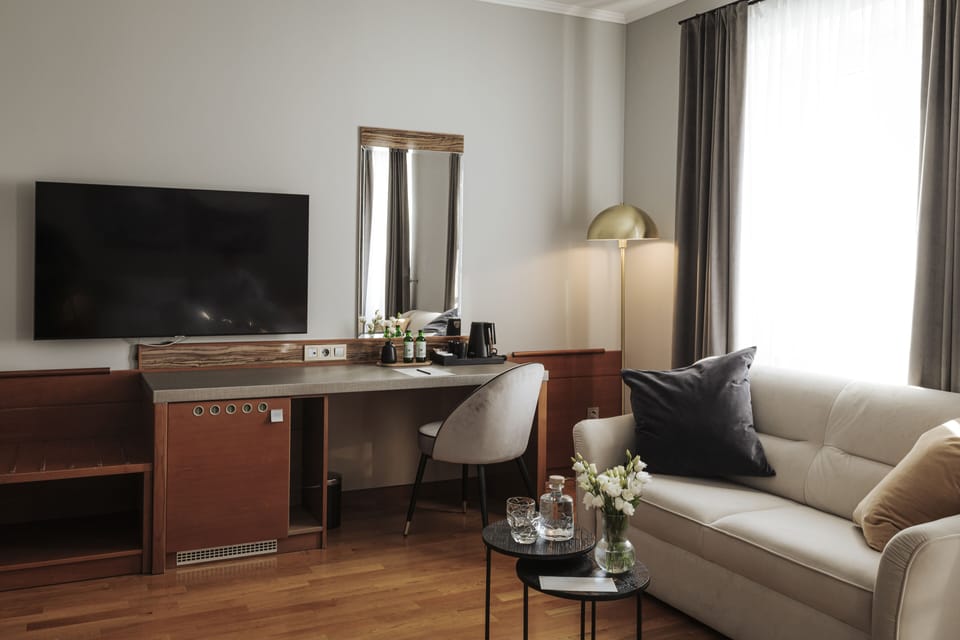 Minibar, in-room safe, desk, laptop workspace