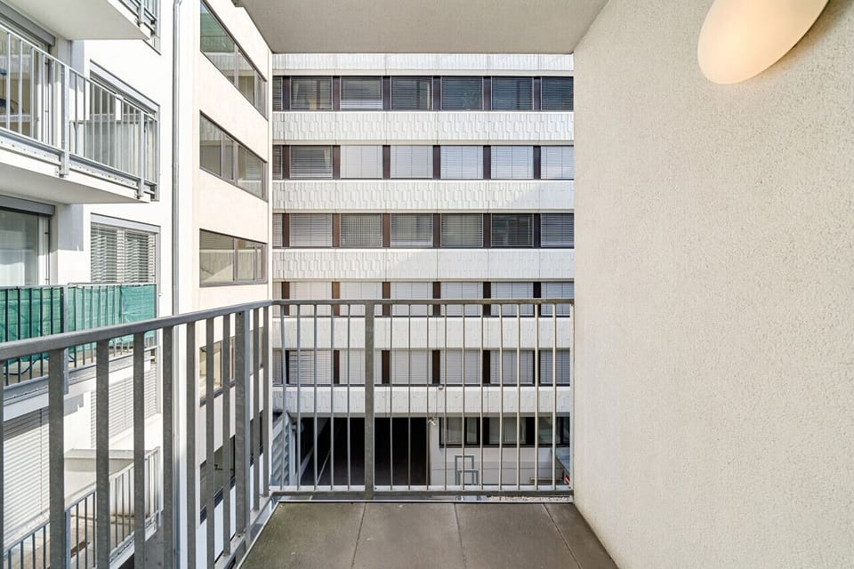 a cute balcony facing the building side will give you a quiet night