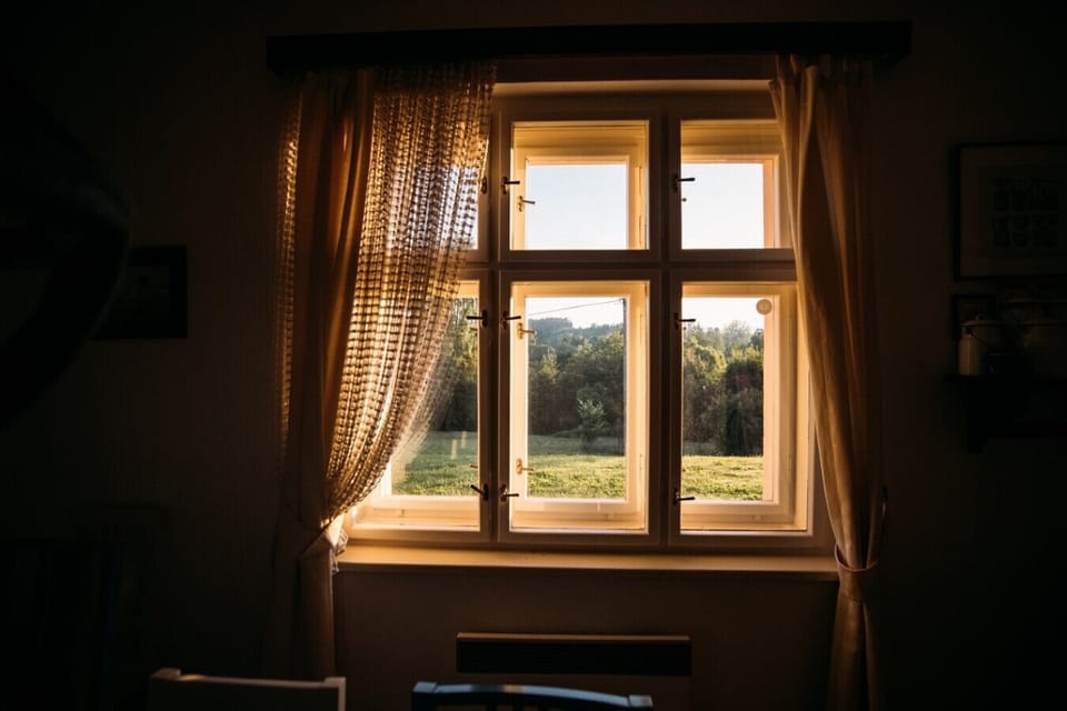 Enjoy peaceful countryside views and golden hour light from your window