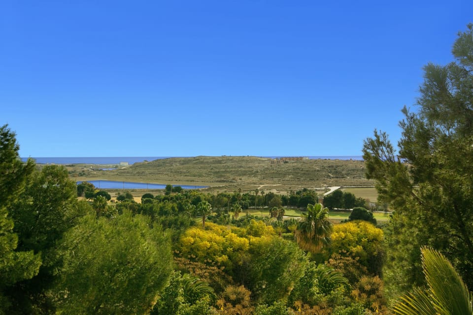 Terraces and bedrooms have a spectacular view out over the gardens to the ocean