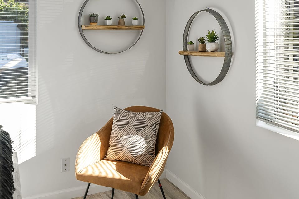 There's even a snug spot to read or relax.