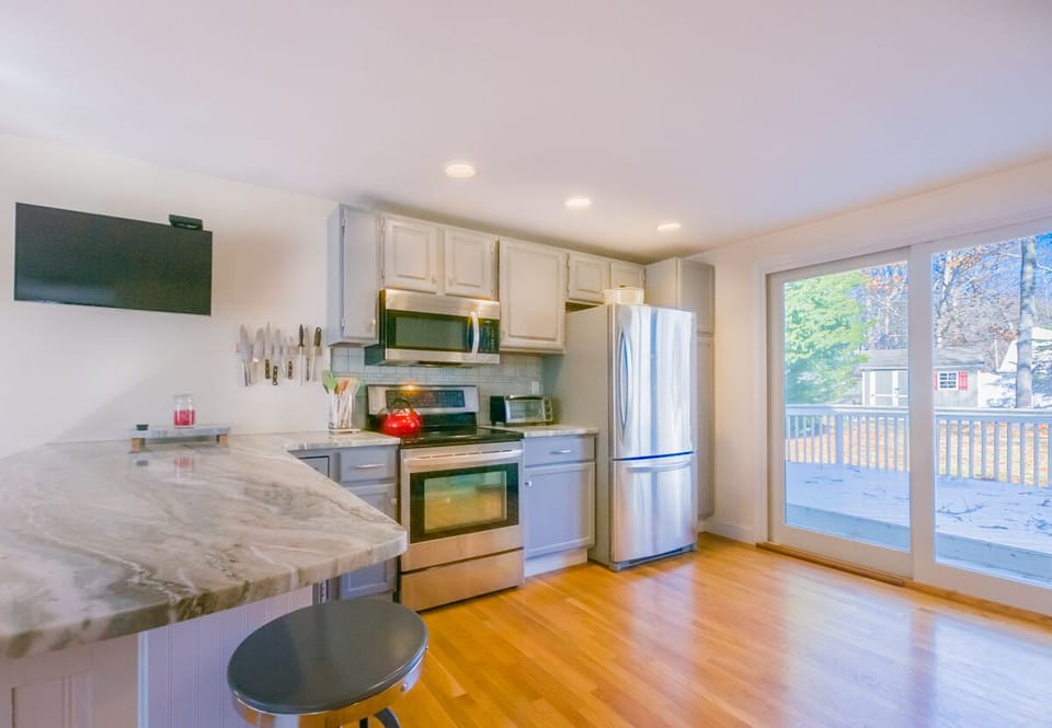 Sliders off of kitchen onto deck- 17 Woodland Avenue