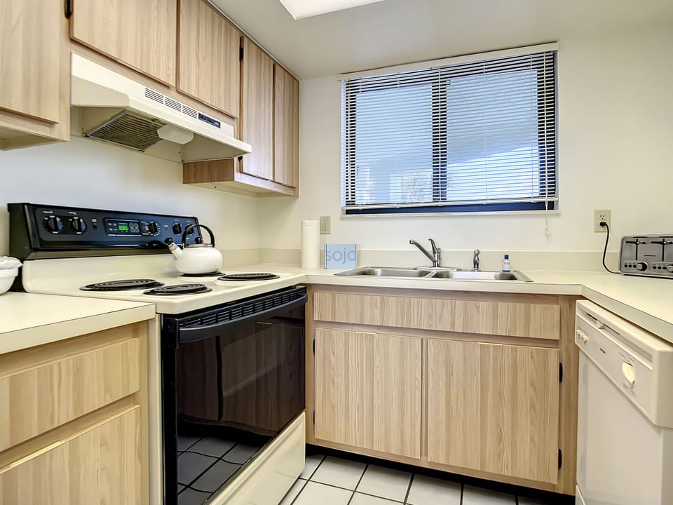 Fully equipped kitchen for all your cooking needs.