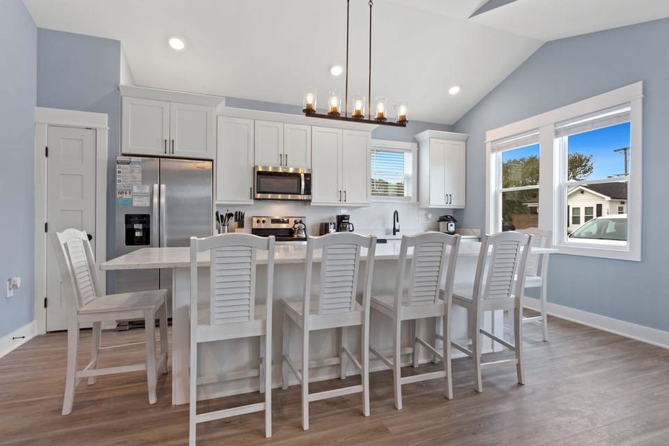 Pop on over to the beautiful Kitchen when you're ready to cook up some fresh, local seafood and enjoy a delicious meal together.