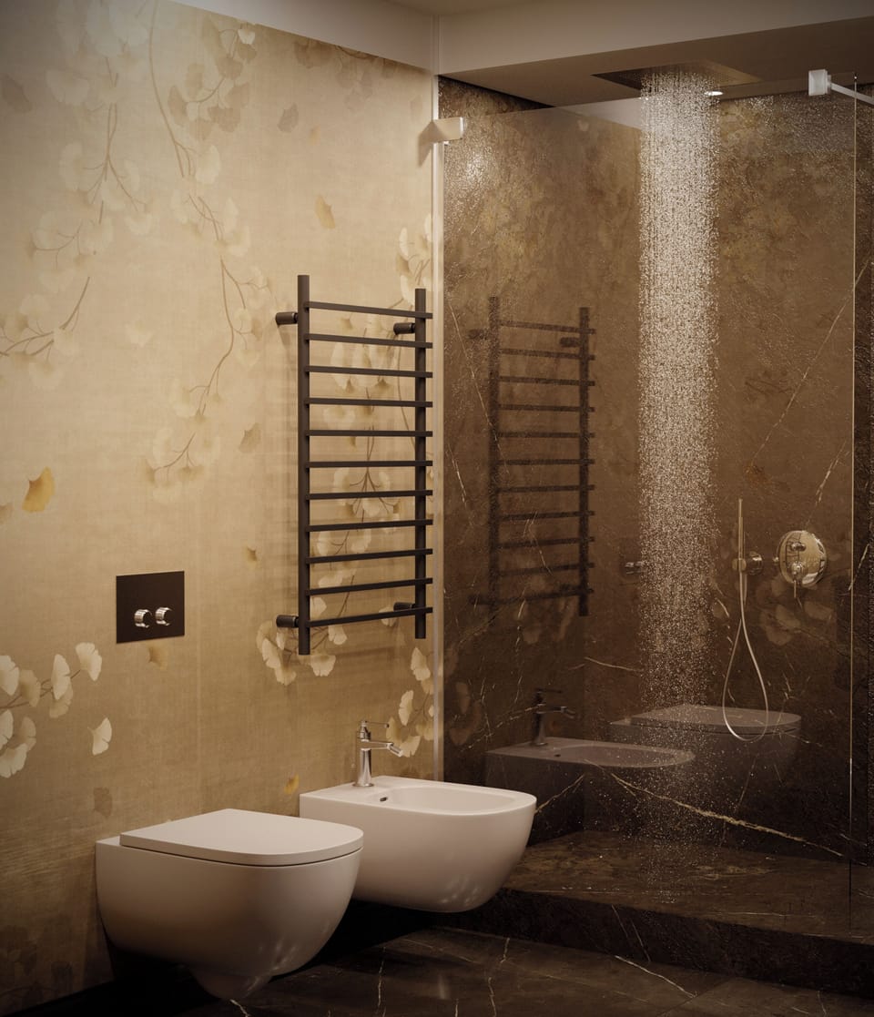 Rainfall showerhead, hair dryer, bathrobes, slippers
