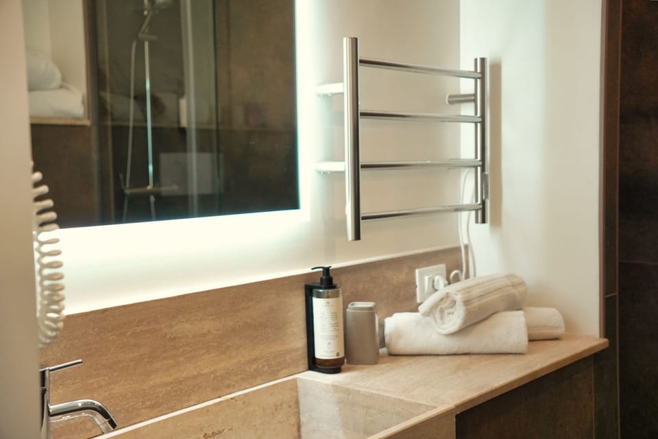 Shower, rainfall showerhead, hair dryer, bidet