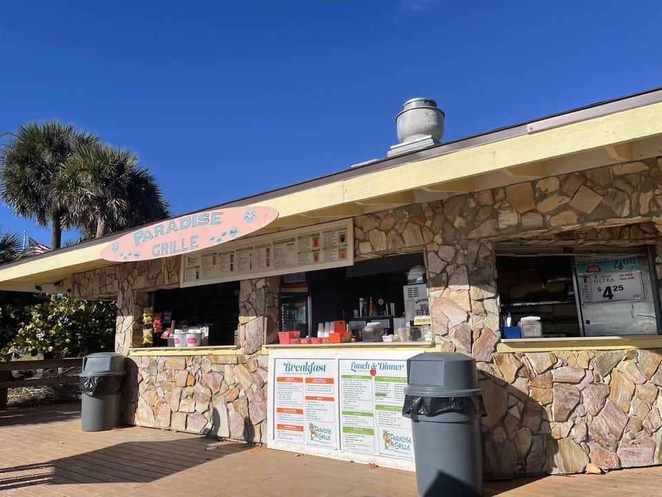 Paradise Grill directly across the street.