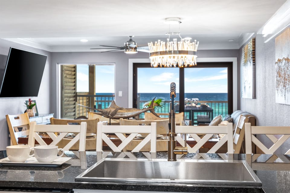 Second Floor | Counter Top Seating for 4 | Indoor Outdoor Chairs