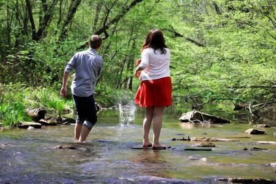 playing in the creek