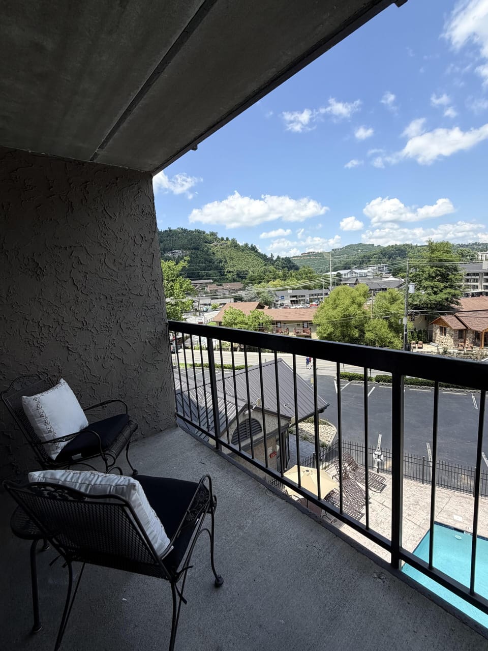 Sip your morning coffee with this view ..real Smoky Mountain scenery from your private balcony