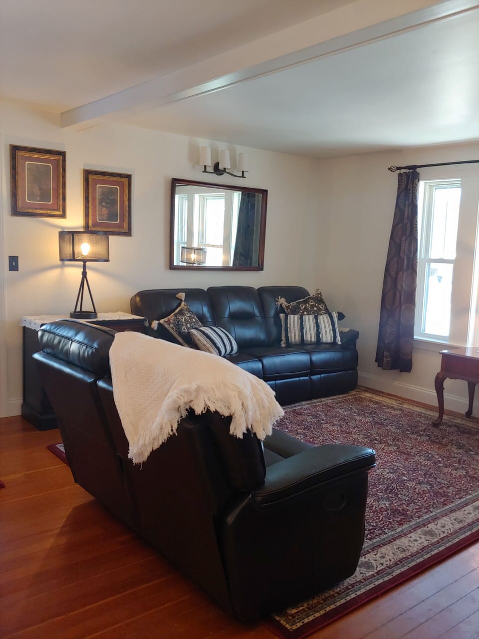 Looking from kitchen into living room/entertainment room