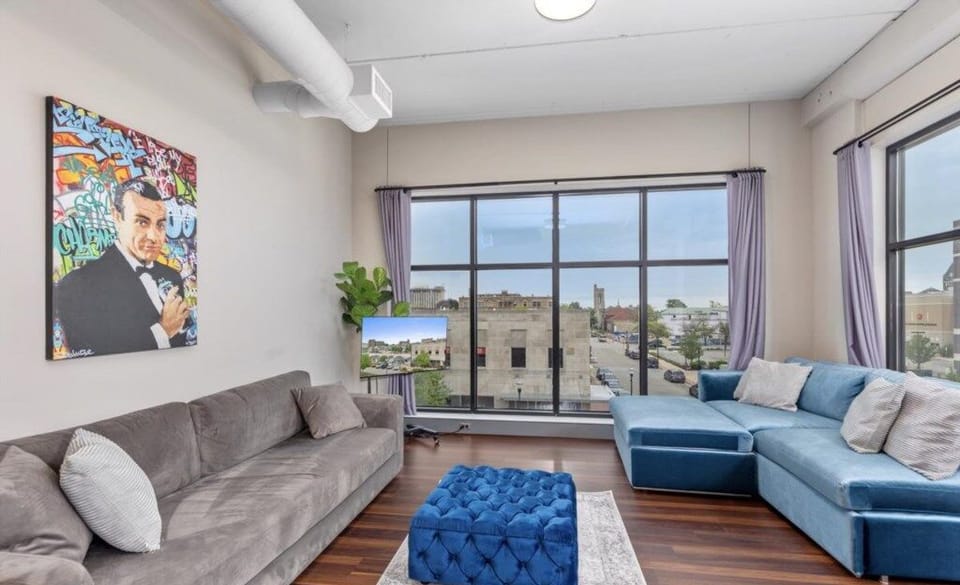 Living room with sofa beds