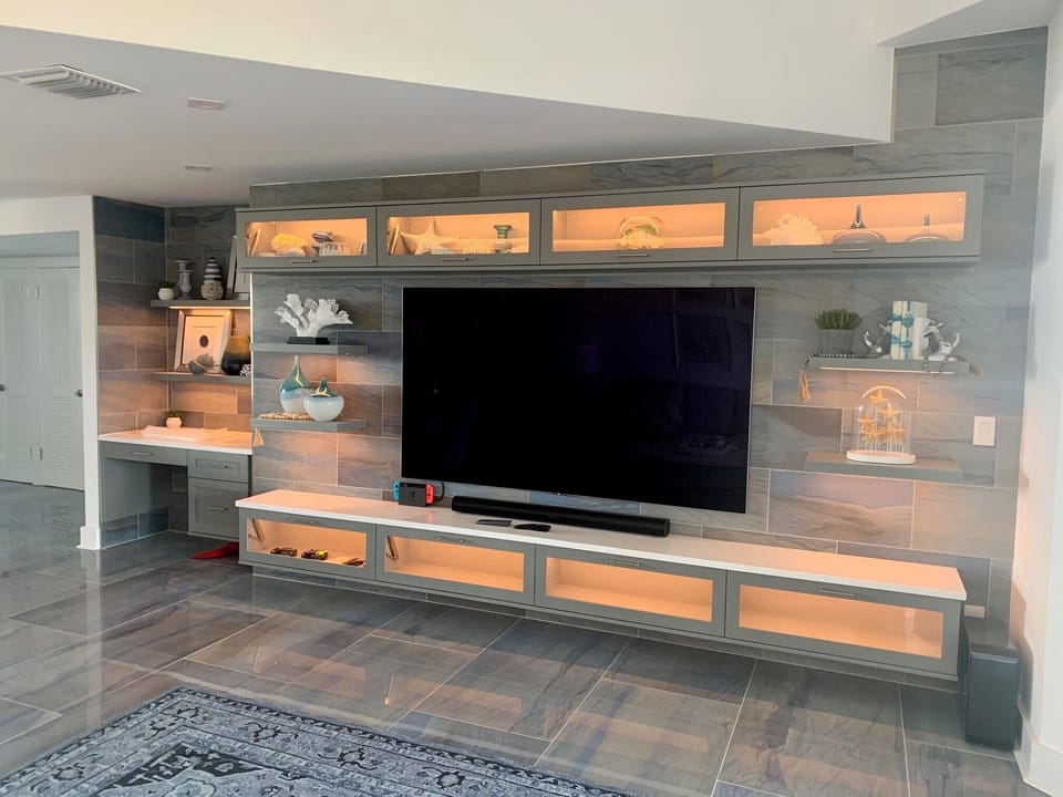 Entertainment Center with lighting - Surround sound experience