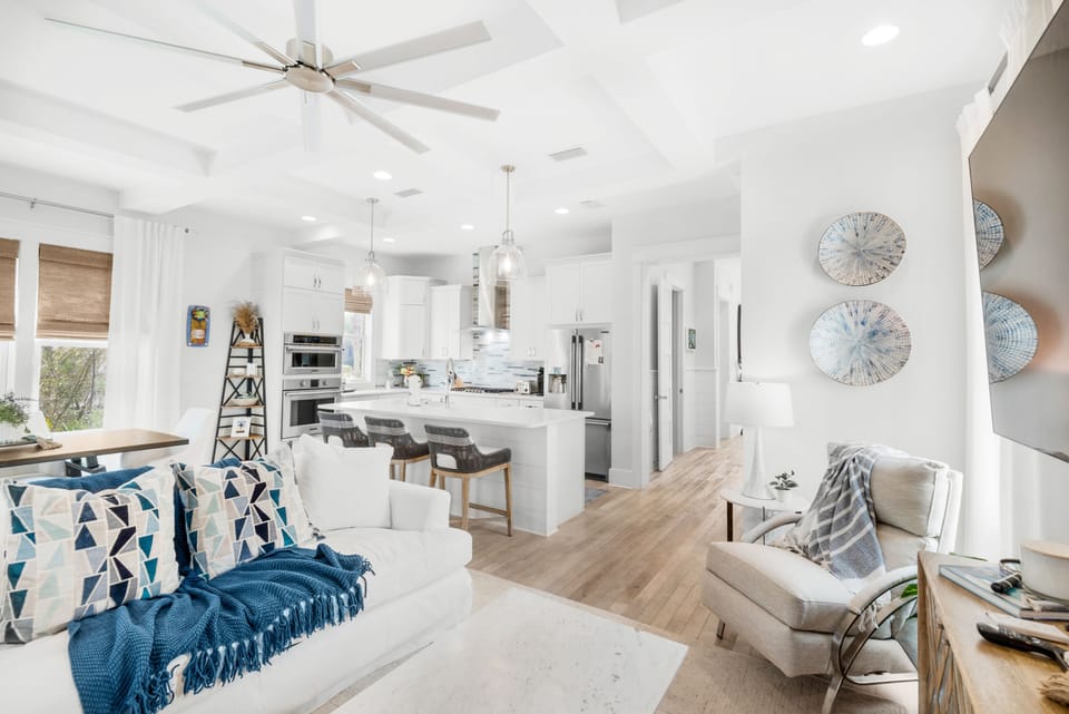 Living room to kitchen view