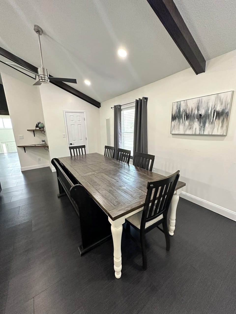 Dining Room Table with seating for 8.