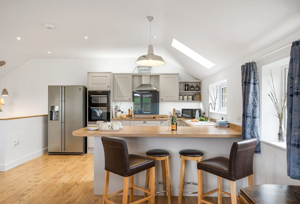 Hayloft at Trevissick Farm, Porthtowan. The well equipped kitchen will help with any of your culinary needs